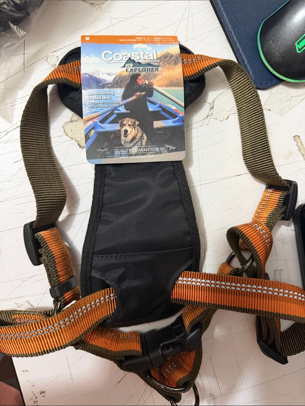 Reflective Adjustable Padded Dog Harness - Plush Chest Pad No-Pull Dog Harness M - Picture 4 of 4